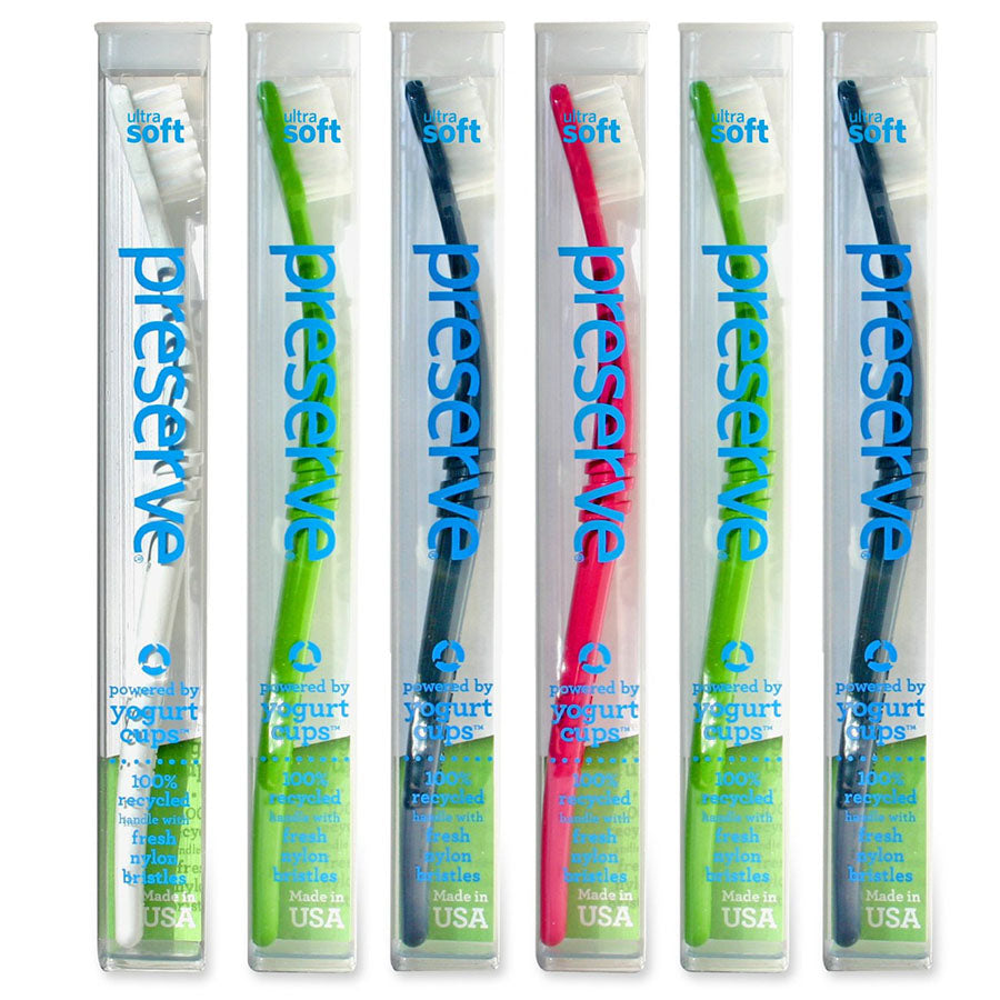 Preserve Ultra Soft Toothbrushes with Travel Case 6 pack