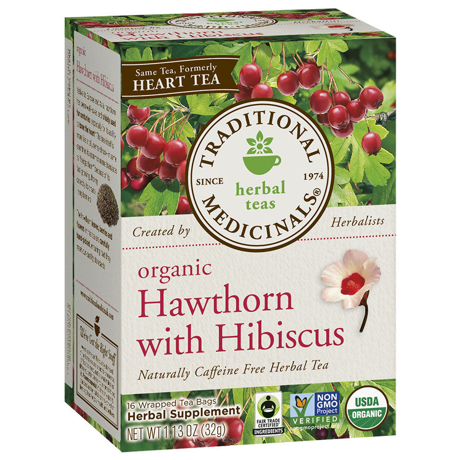 Traditional Medicinals Organic Hawthorn with Hibiscus Tea 16 tea bags