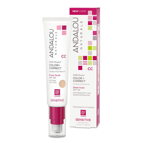 Andalou Naturals 1000 Roses CC Color + Correct Sheer Beige SPF 30 2 fl. oz.
