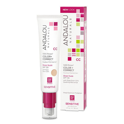 Andalou Naturals 1000 Roses CC Color + Correct Sheer Beige SPF 30 2 fl. oz.