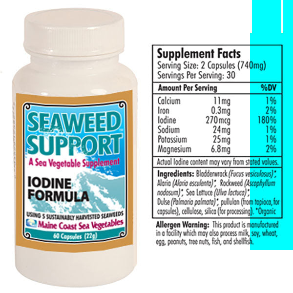 Maine Coast Sea Vegetables Iodine Formula Seaweed Support 60 capsules