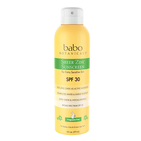 Babo Botanicals SPF 30 Fragrance Free Sheer Zinc Continuous Spray 6 fl. oz.