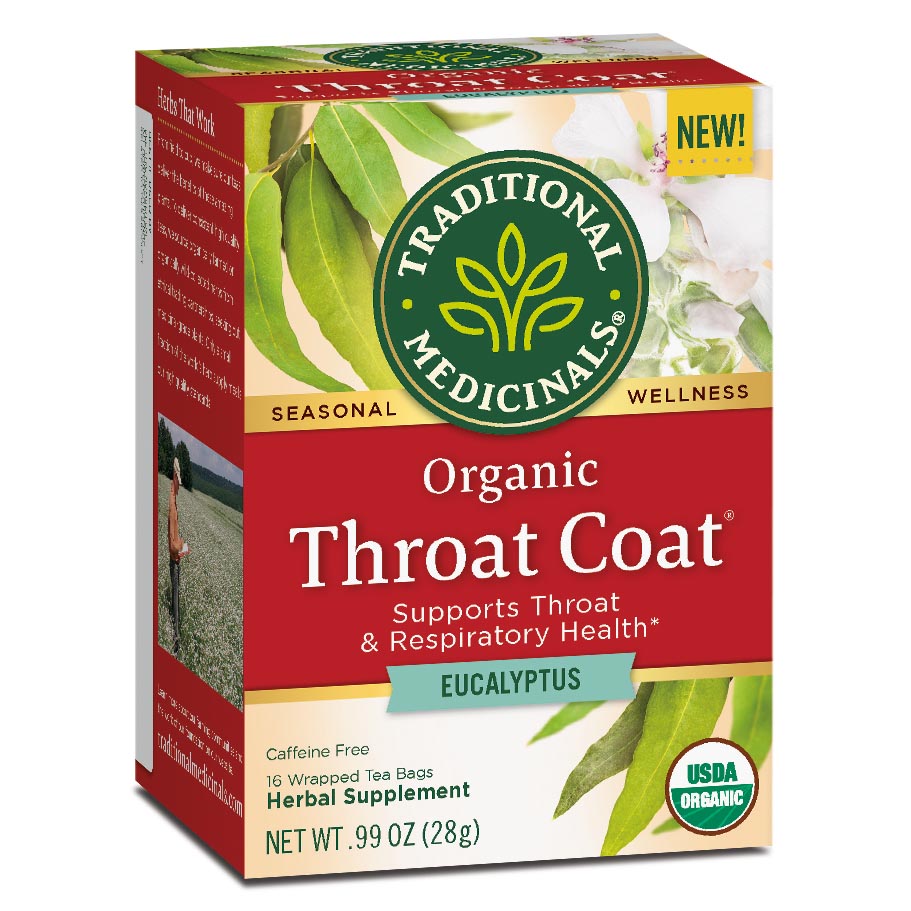 Traditional Medicinals Throat Coat Eucalyptus Tea 16 tea bags